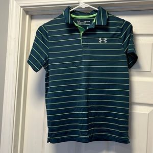 Medium, Under Armour polo.